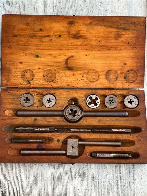 vintage tap and die set japan blue metal box|Vintage Tap Die Set for sale .